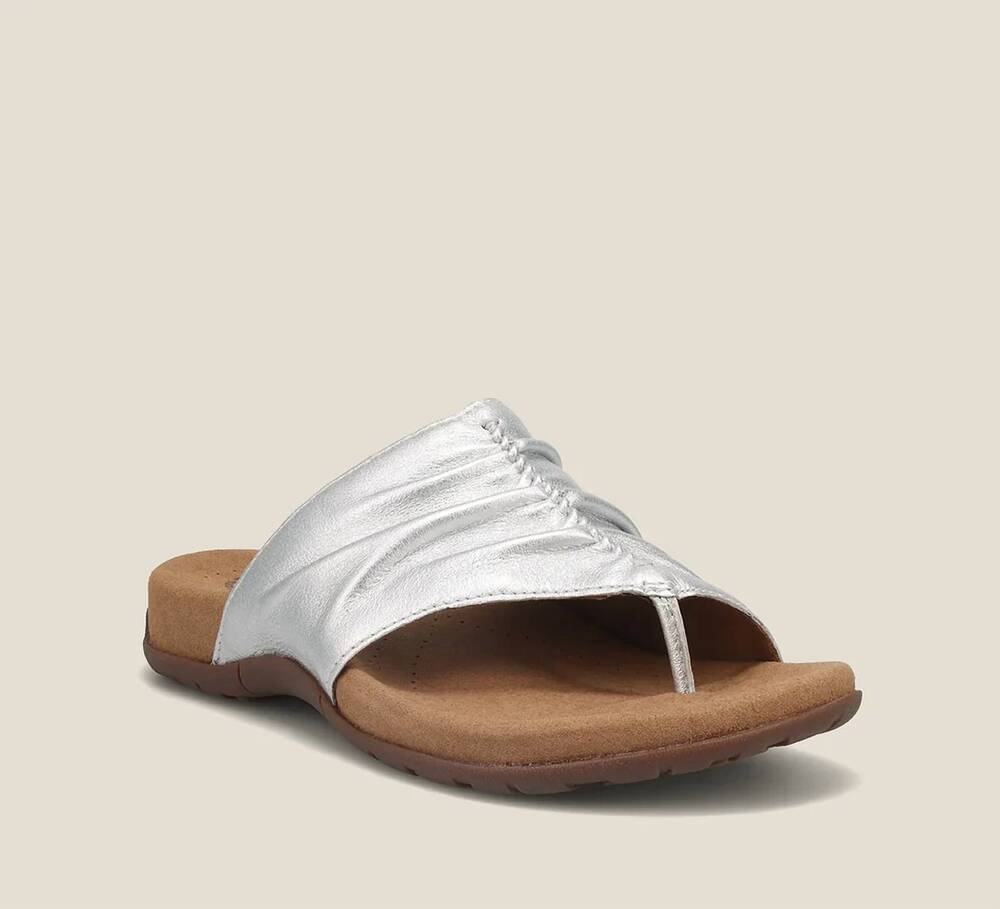 NEW TAOS women's gift 2 comfortable leather sandal in silver